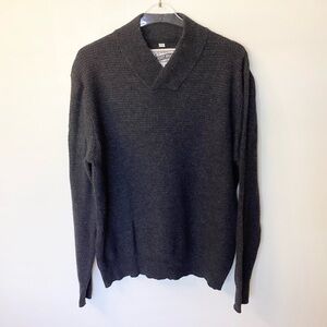 Schott NYC Dark Gray V-Neck Sweater